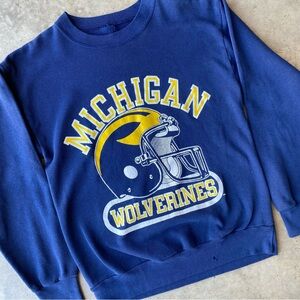 Vintage 80s university of Michigan wolverines crewneck sweatshirt football